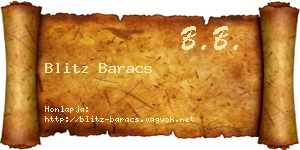 Blitz Baracs névjegykártya
